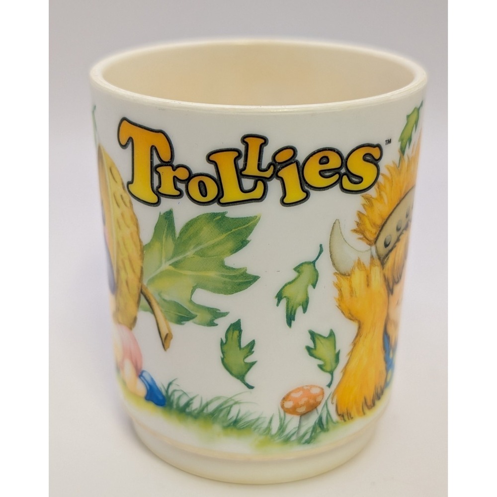 TROLLIES Vtg. 1992 Trollie Triplettes Plastic Mug Cup Peter Pan Industries